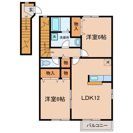 相見駅 徒歩12分 2階の物件間取画像